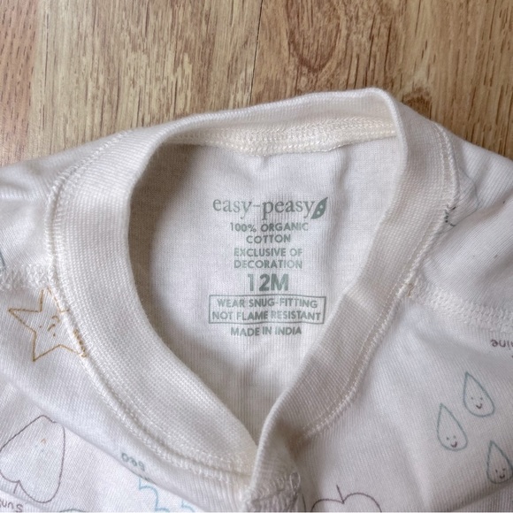 NWT Easy Peasy 100% Organic Cotton Onesie 12 Months - Picture 6 of 6